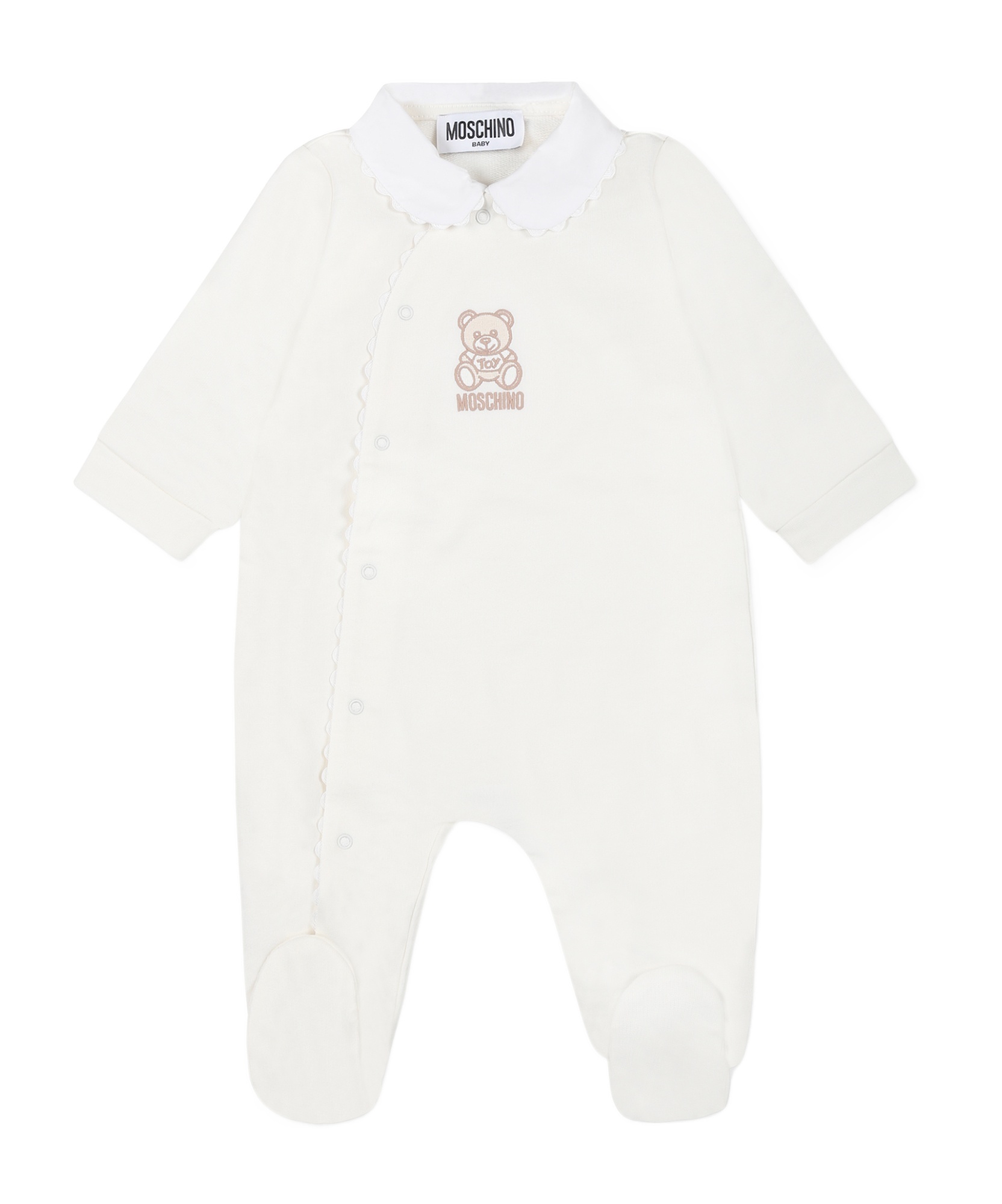 Shop Moschino Kids Teddy Bear Long-sleeved Pajamas In White