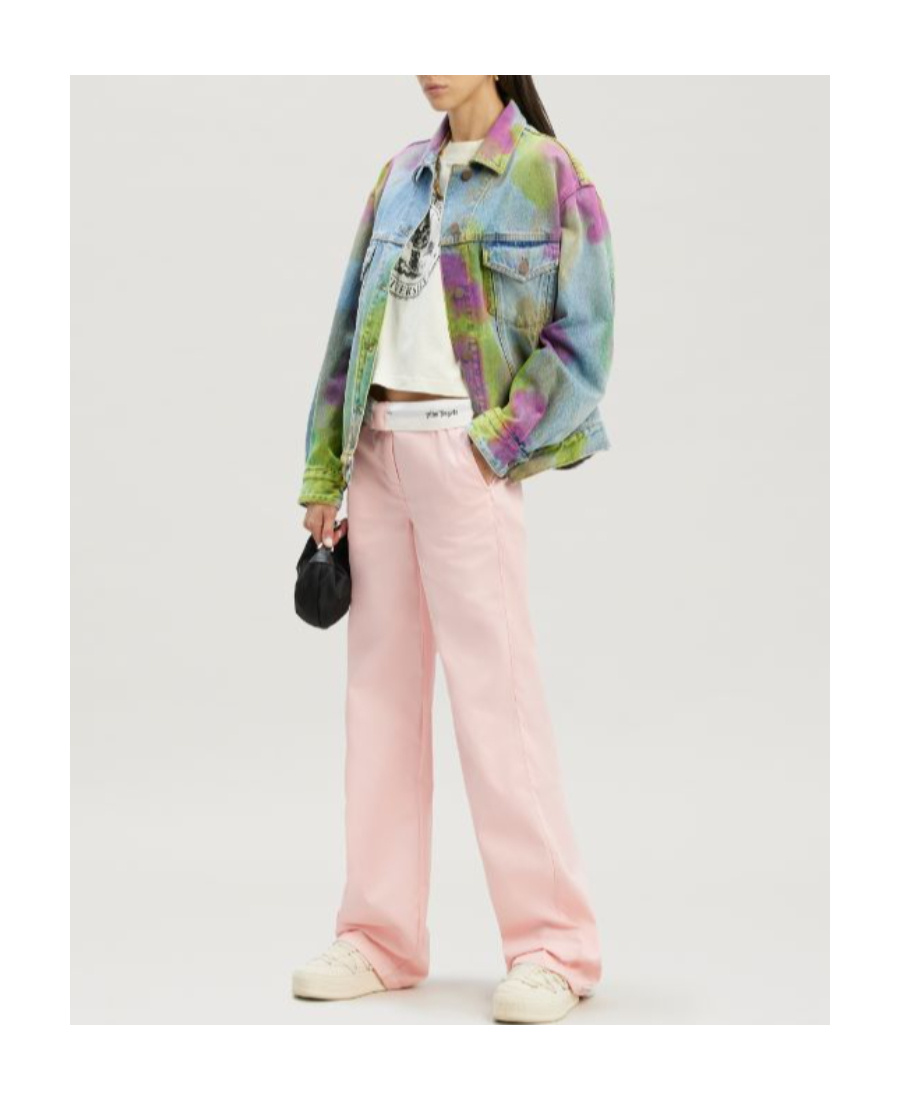 Palm Angels Tie-dye Denim Jacket In Multicolor