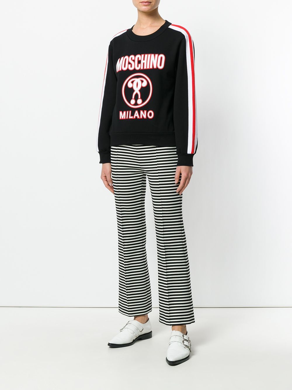 Moschino Logo Question Mark Printed Hoodie In Black
