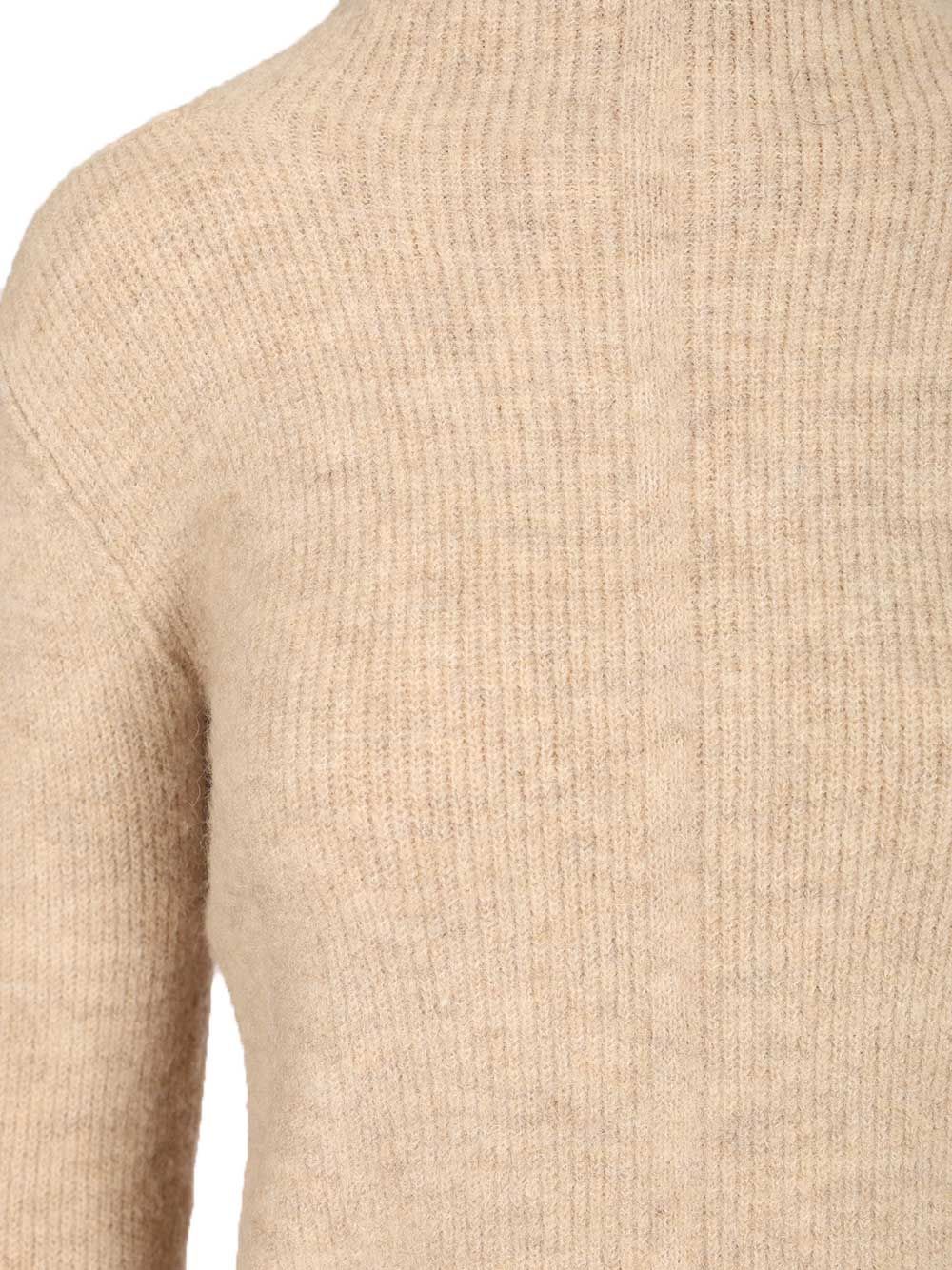 Rick Owens Headon Double Lupetto In Alpaca Soft Knitwear Beige In Brown