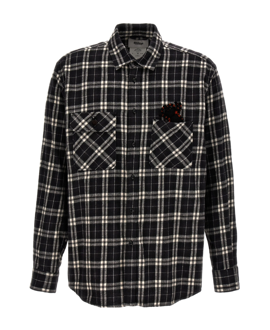 Doublet Check-pattern Cotton Shirt In Black