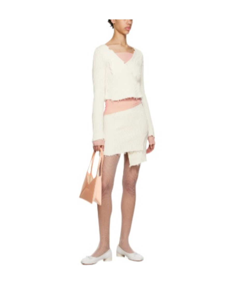 Mm6 Maison Margiela Making Old Zippered Cardigans In White