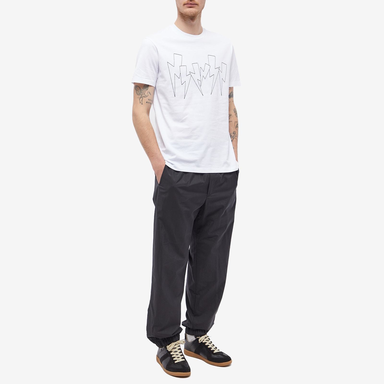 Neil Barrett Thunderbolt-print Crew-neck T-shirt In White