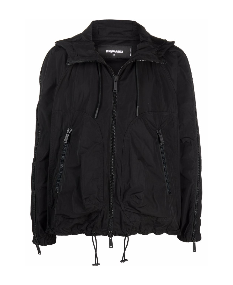 Shop Dsquared2 Zipped-sleeves Hooded Jacket In Black