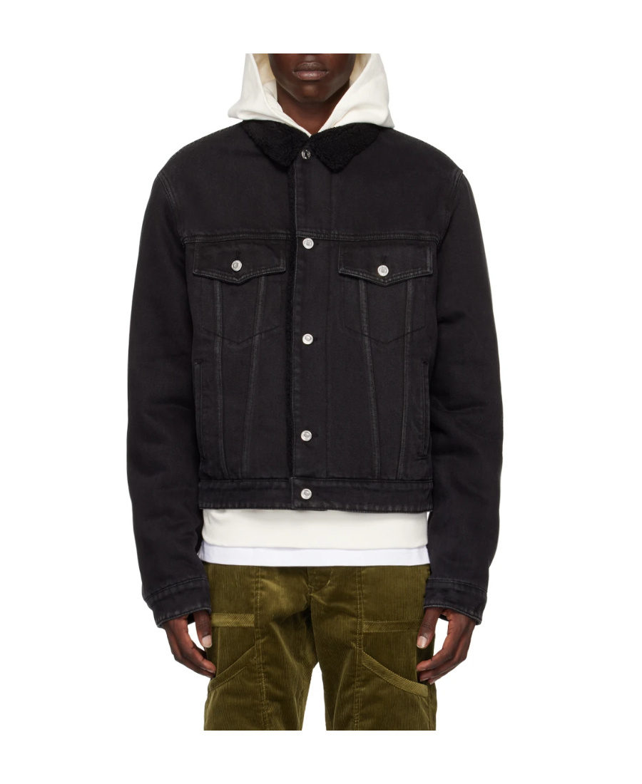 We11 Done Black Regular Fit Denim Jacket In Black