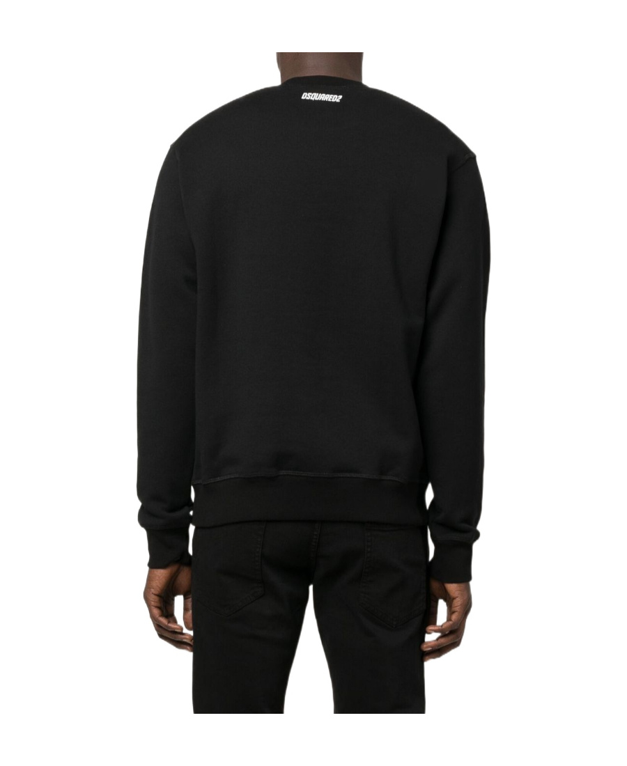 Dsquared2 Graphic-print Cotton Sweatshirt In Black