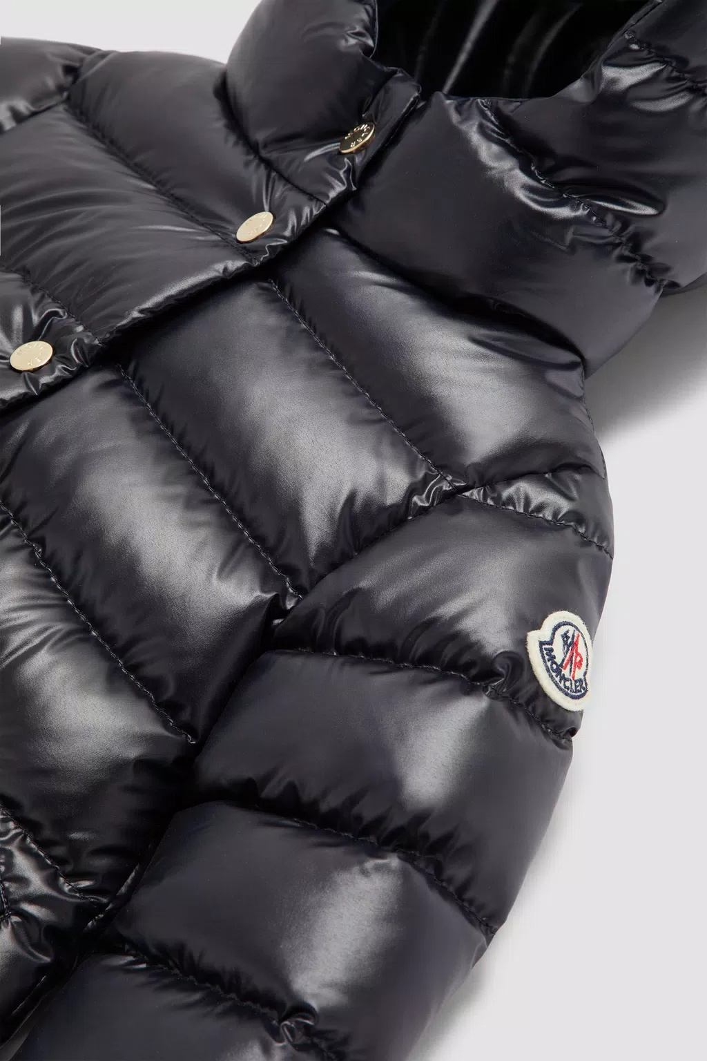 MONCLER MONCLER ENFANT LOGO PATCH HOODED COAT