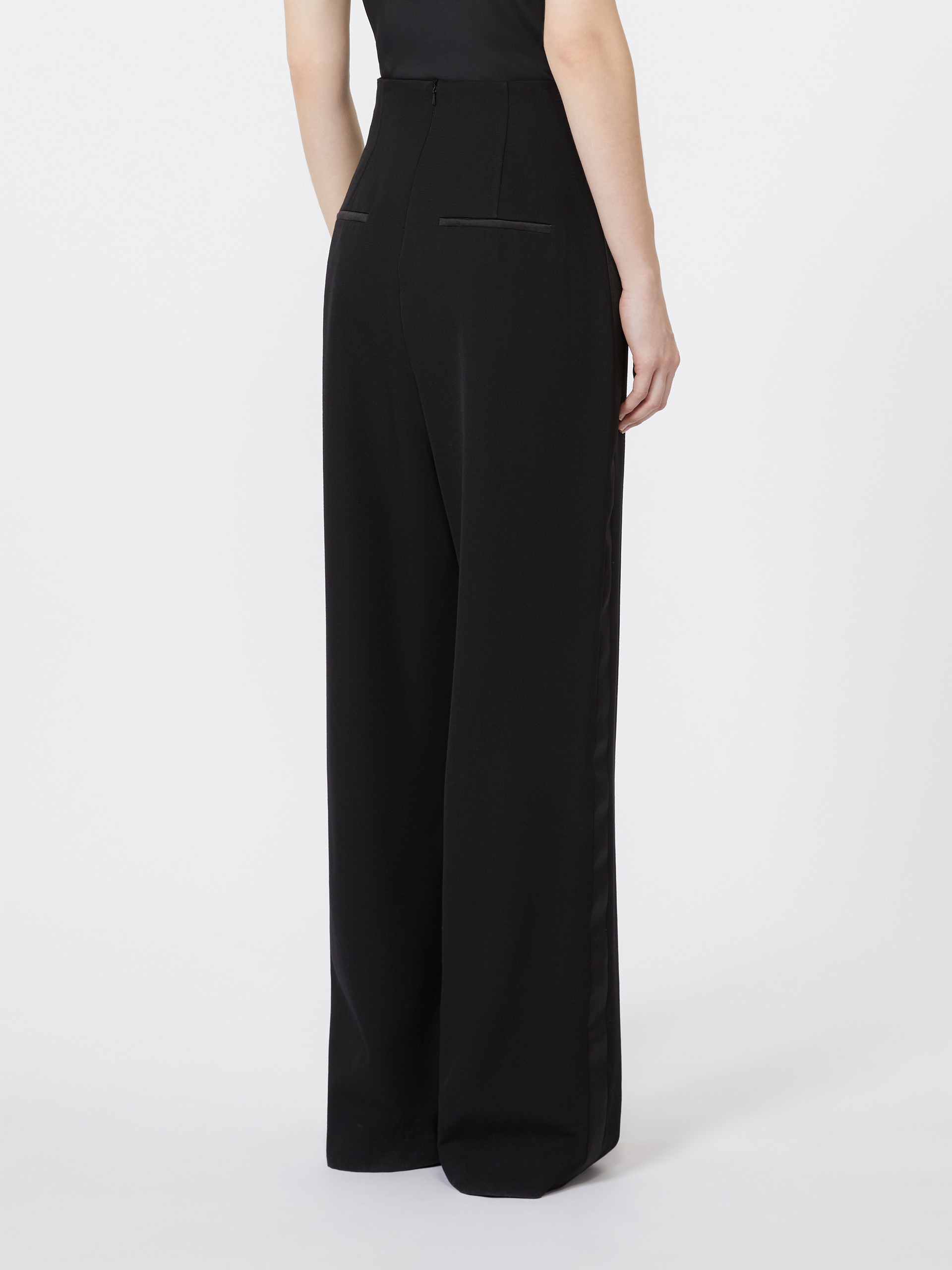 Max Mara Gabardine Wool Trousers In Black