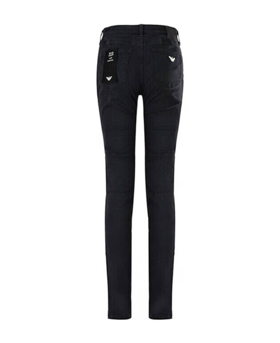 Emporio Armani Logo Denim Pants In Black