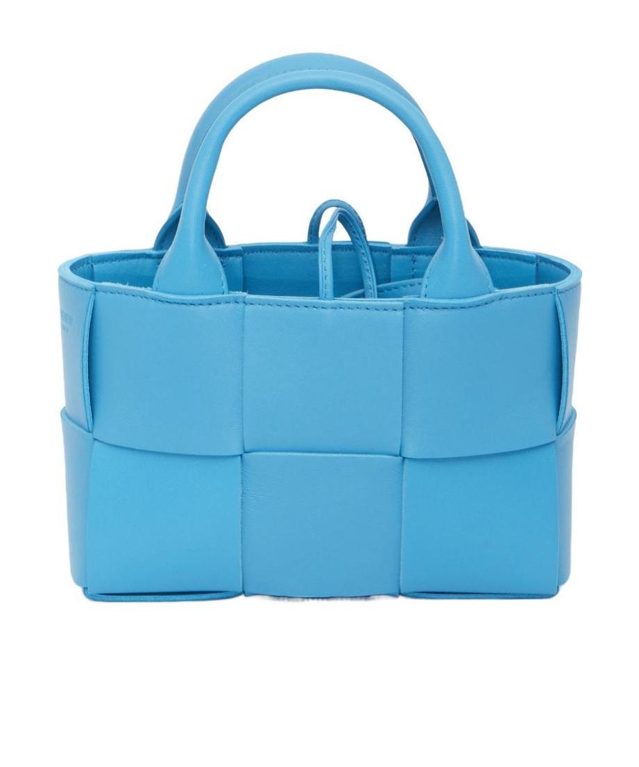 Bottega Veneta Candy Arco Leather Tote Bag In Blue