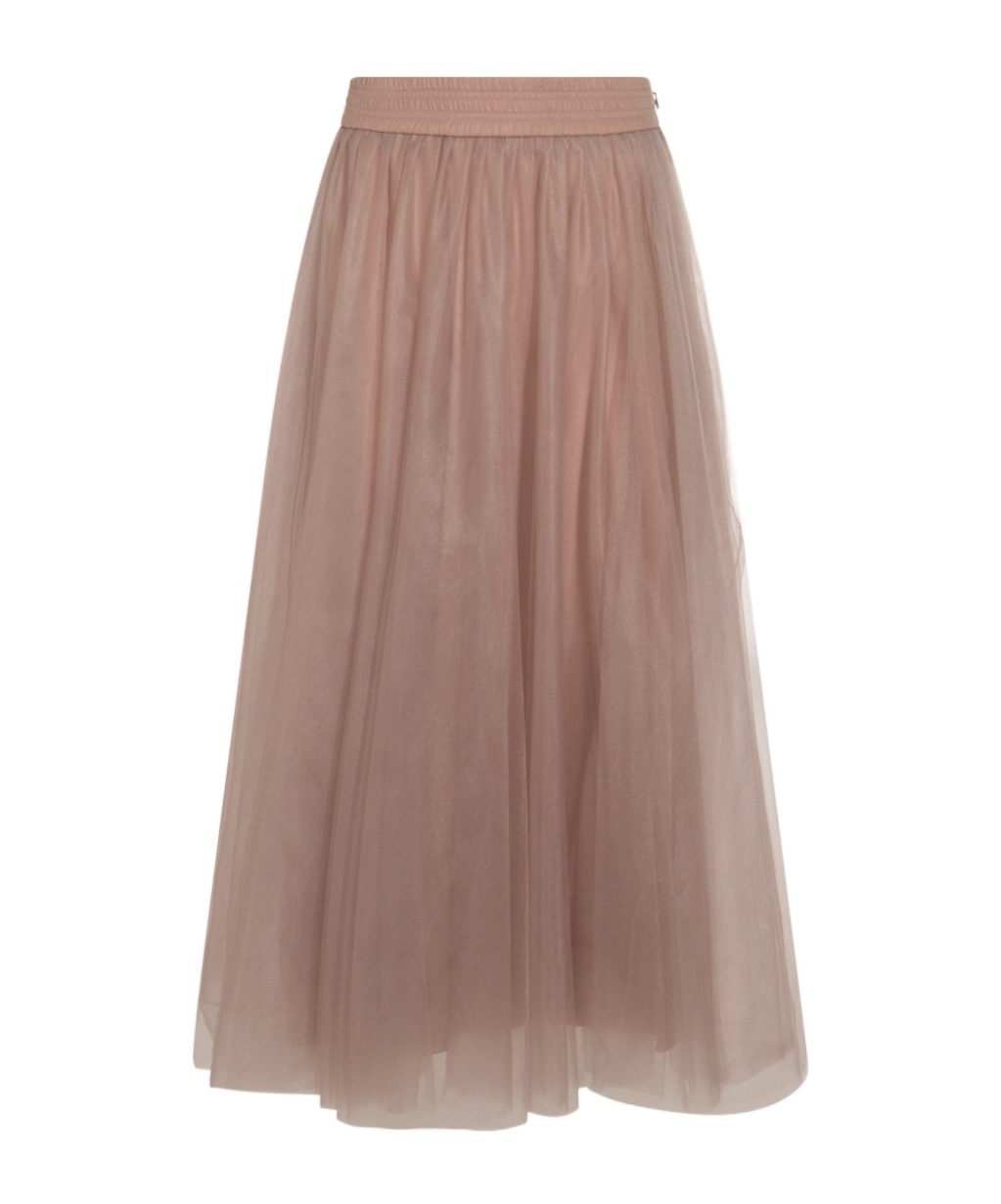 Fabiana Filippi Layered Sheer Overlay Elastic Waistband Skirts