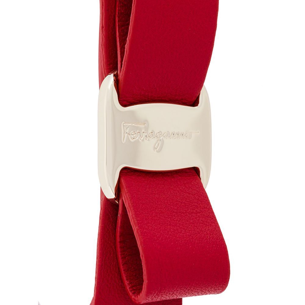 Ferragamo Flower Eyelet Adjustable Bracelet In Red