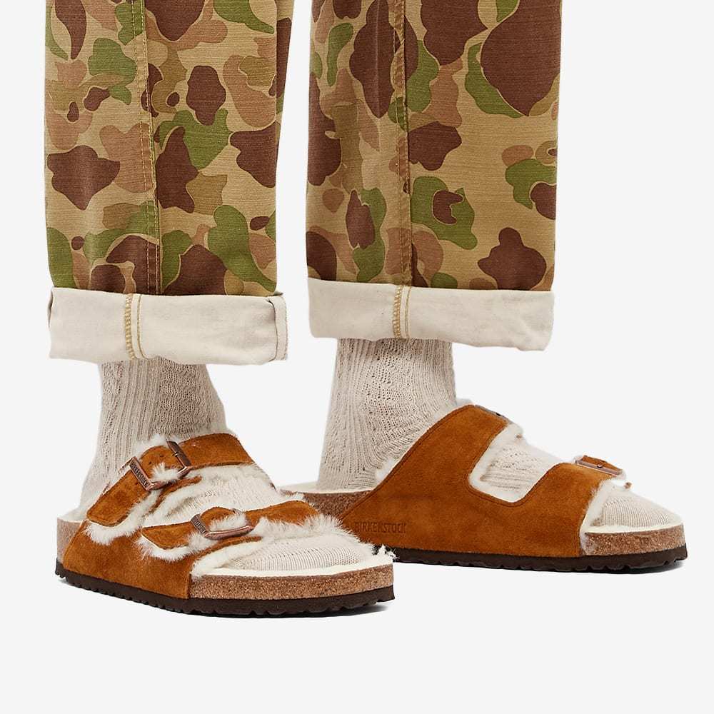 Birkenstock Arizona Shearling-lined Suede Sandals In Brown