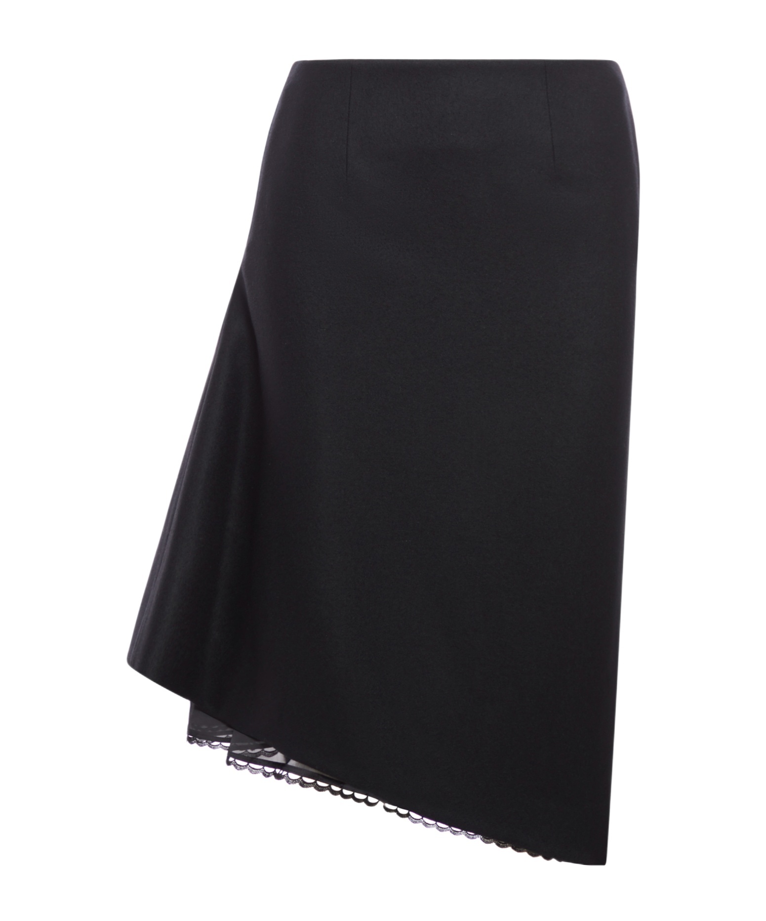SACAI SACAI MELTON ASYMMETRIC-CUT MIDI SKIRT