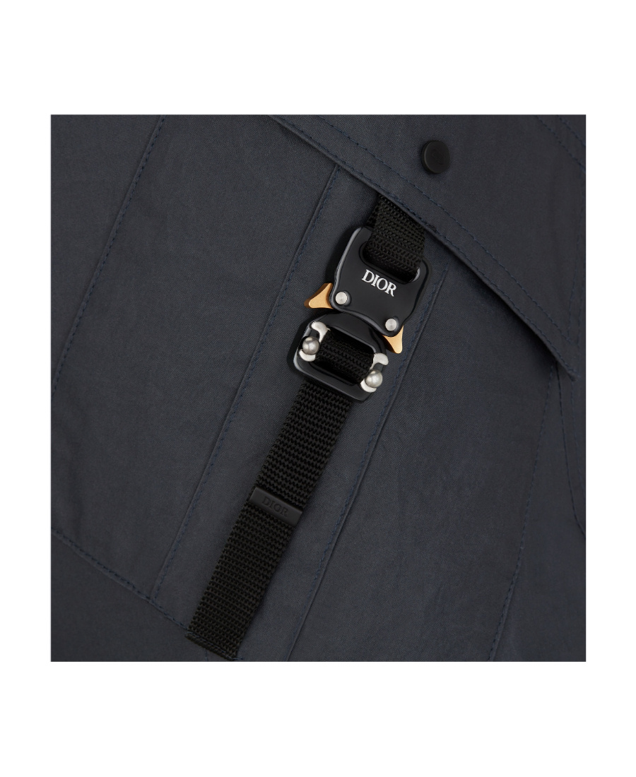 Dior Navy Blue Logo Logo Tooling Casual Pants In Black