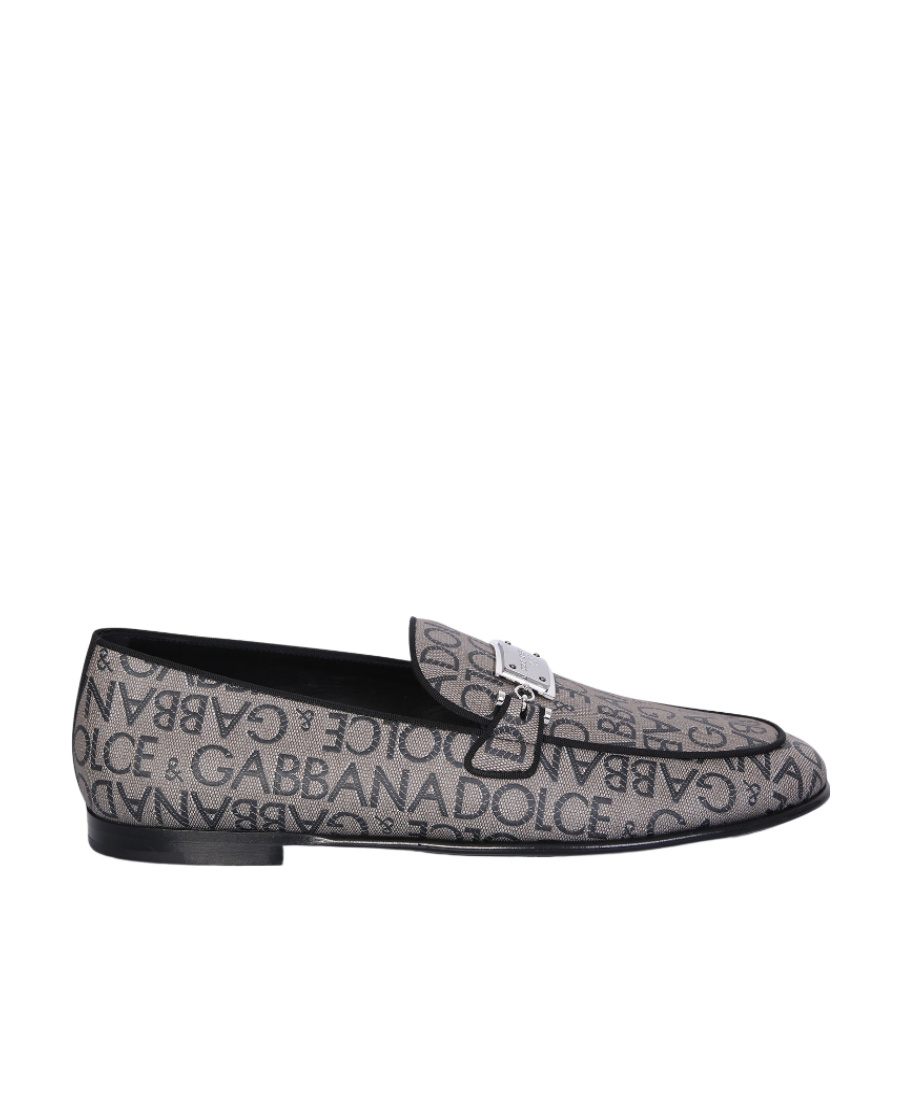Dolce & Gabbana Logo-plaque Jacquard Loafers In Black