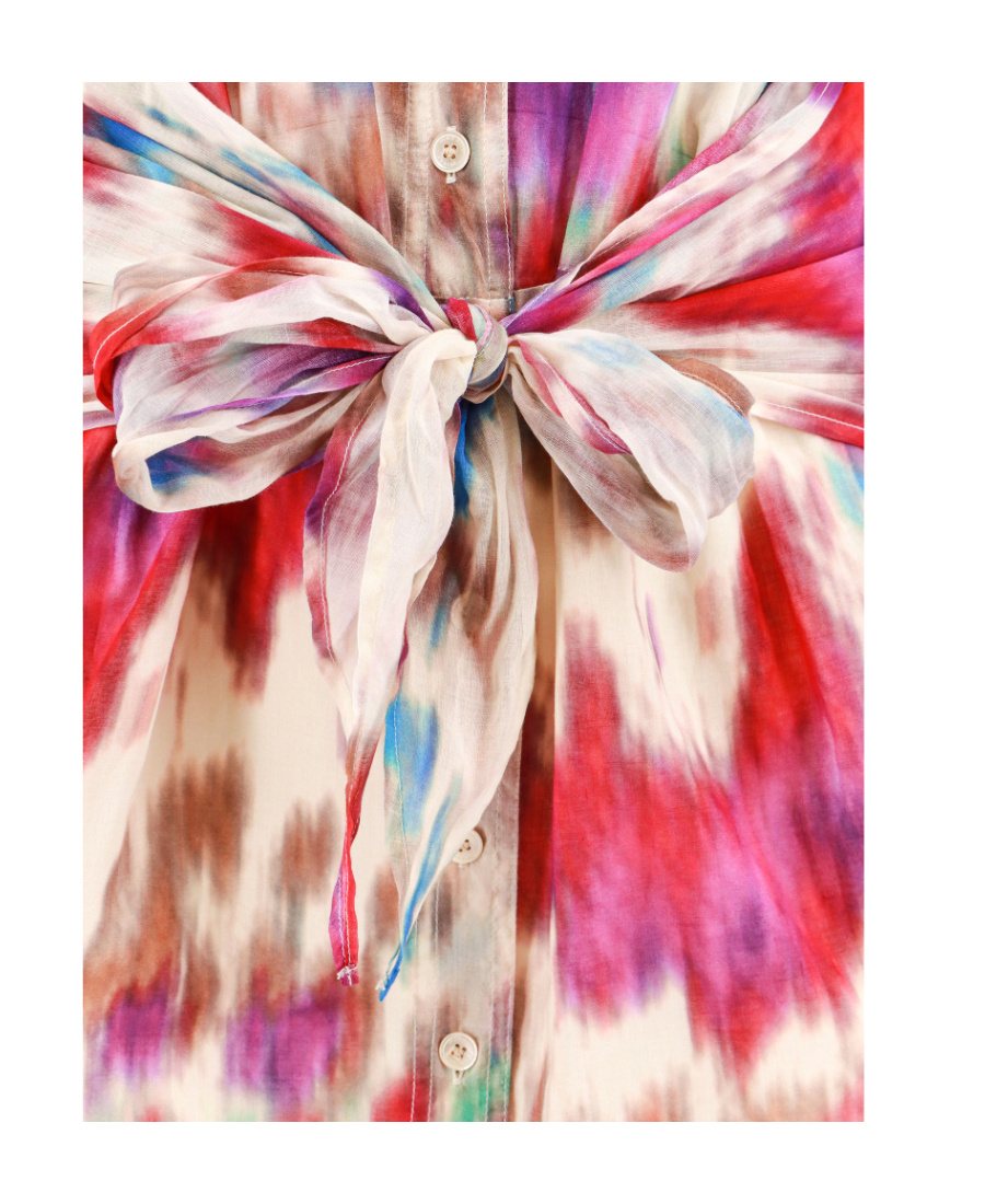 Isabel Marant Étoile Multicolor Cotton Shirt Nueva Dress In Pink