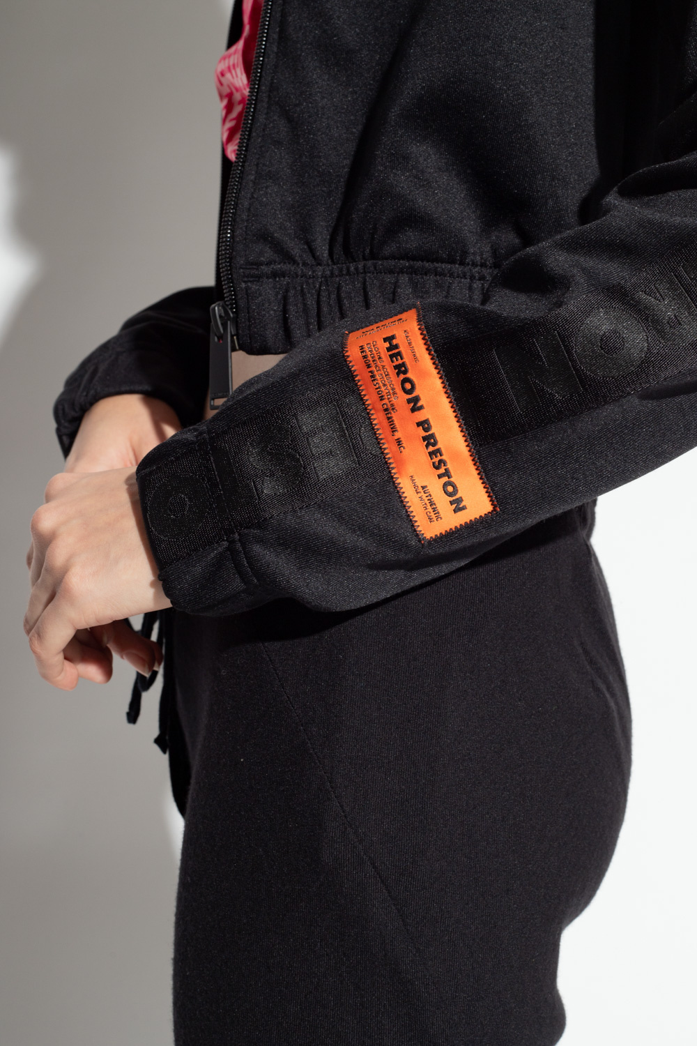 Shop Heron Preston Logo Casual Jacket In Black