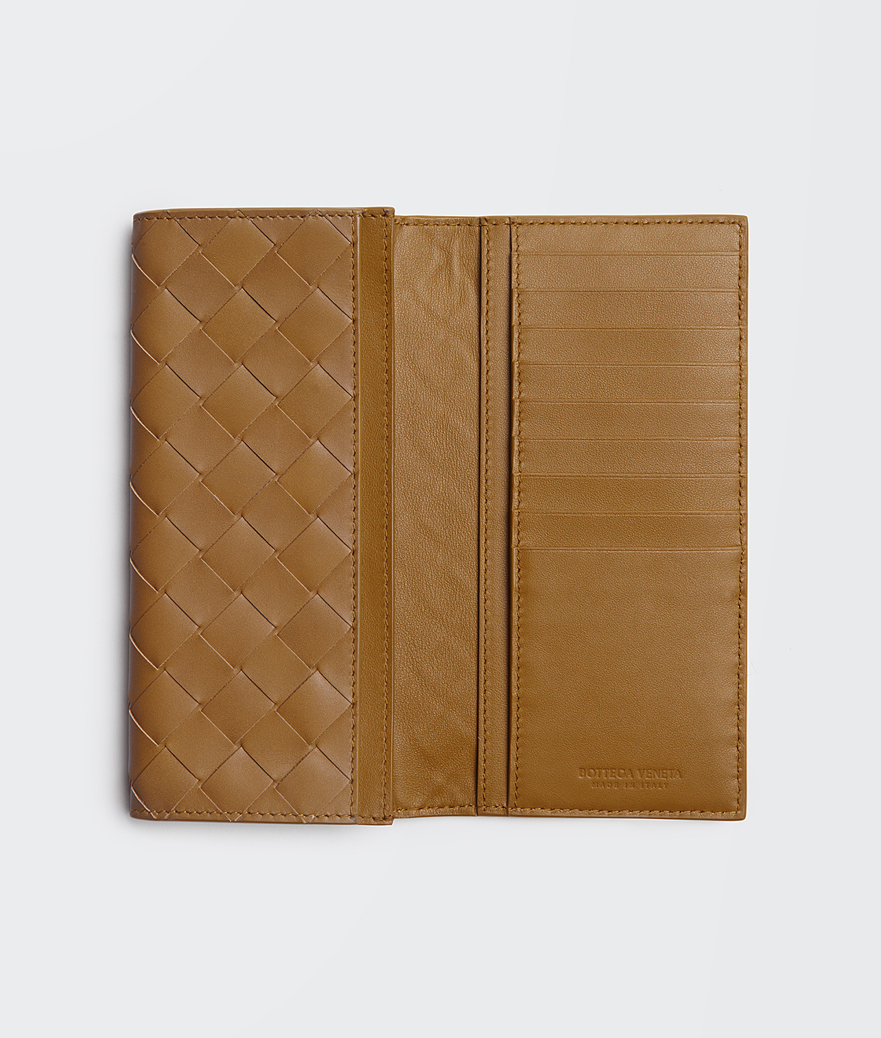 Bottega Veneta Intrecciato Weaves Long Purses In Brown