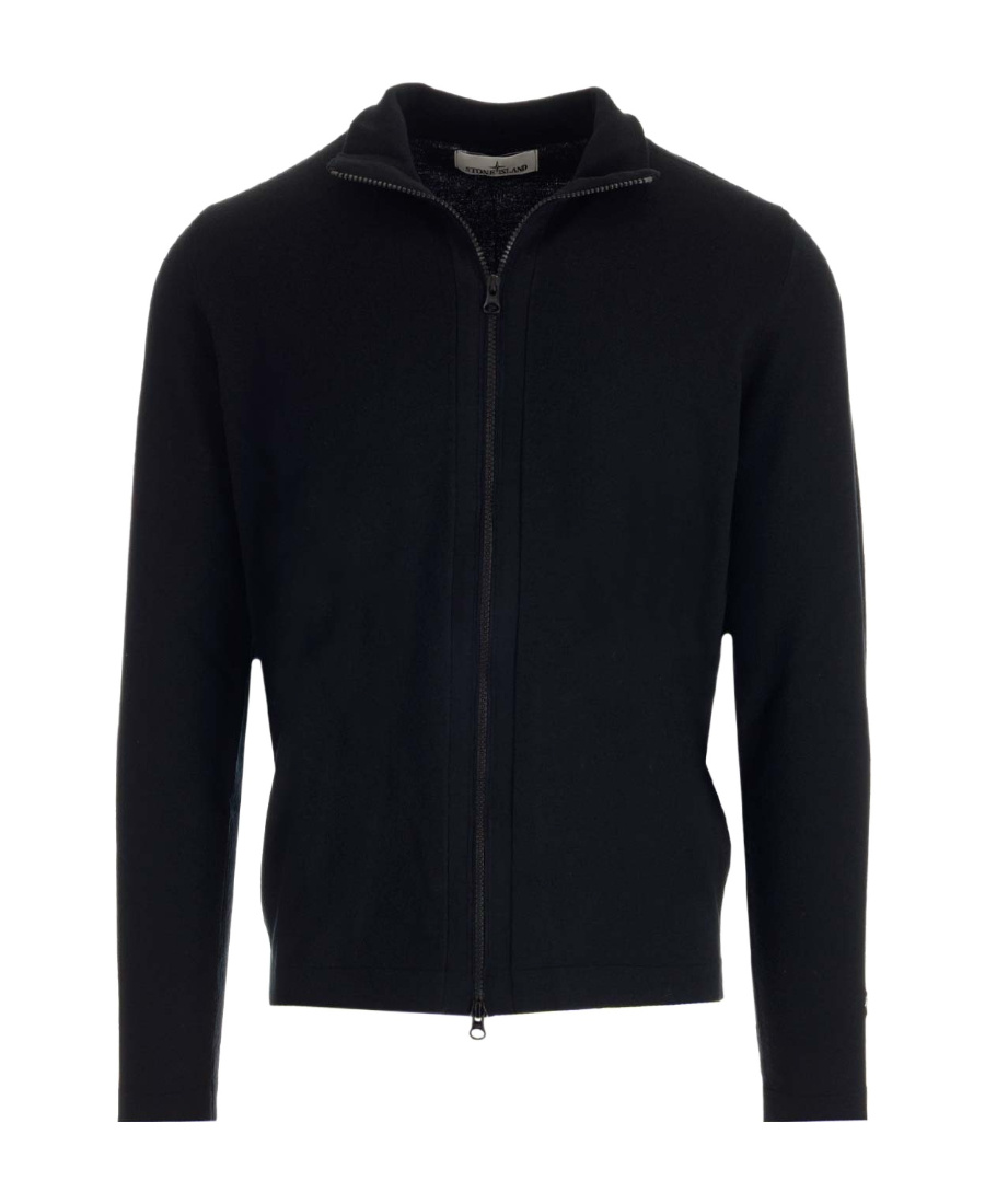 Stone Island Stellina-motif Cardigan In Black
