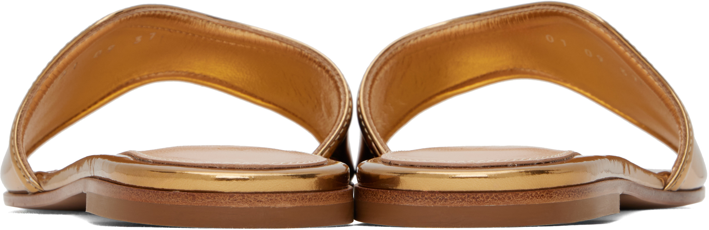 Gianvito Rossi Lucrezia Flat Slides In Gold