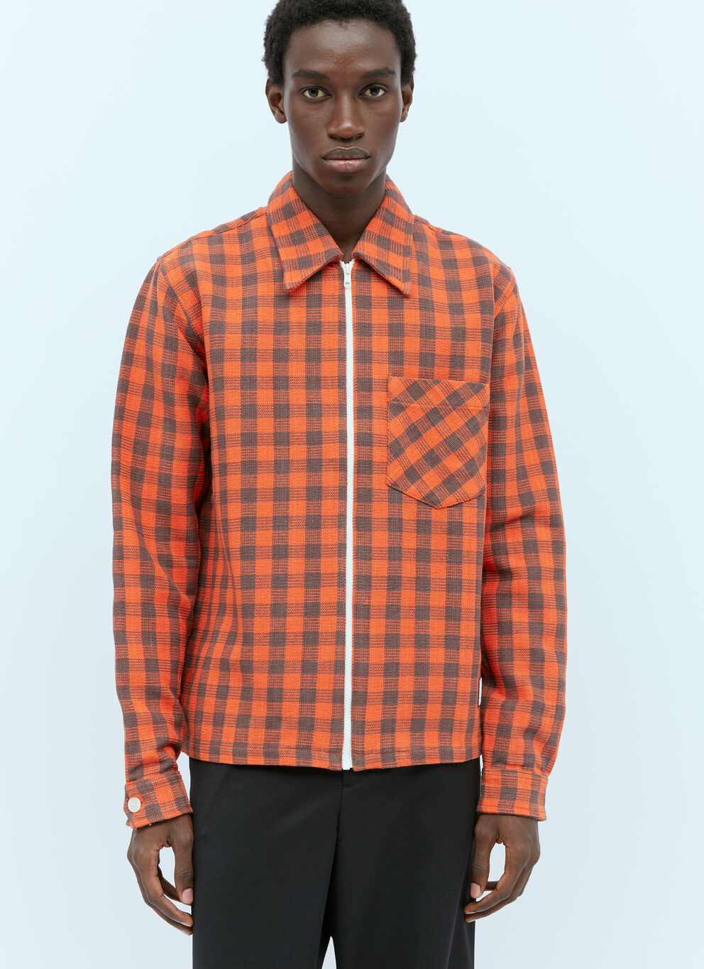 WALES BONNER PLAID LONG-SLEEVED JACKET