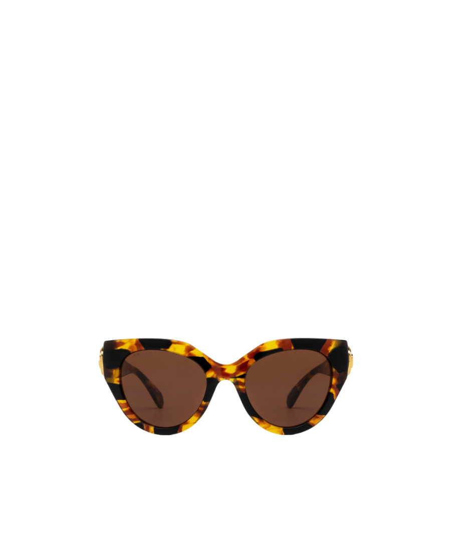 Gucci Logo-plaque Cat Eye-frame Sunglasses In Brown