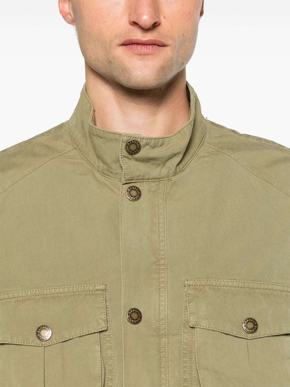 Shop Barbour Pocket Detailed Cargo Jacket In Green