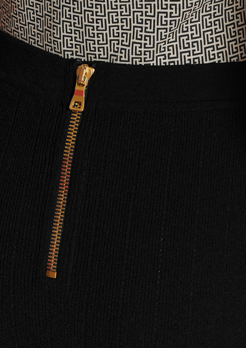 Shop Balmain Knit Skirt With Buttons In Black