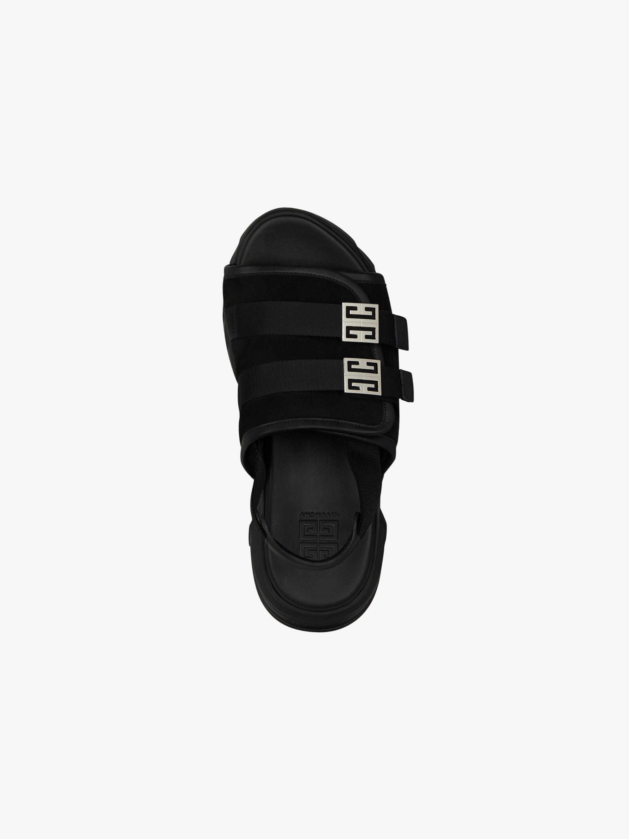 Shop Givenchy Marshmallow Slingback Leather Sandals In Black
