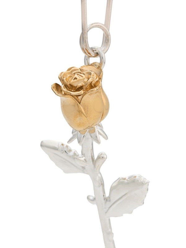 Ambush Rose Hanging Earrings In White