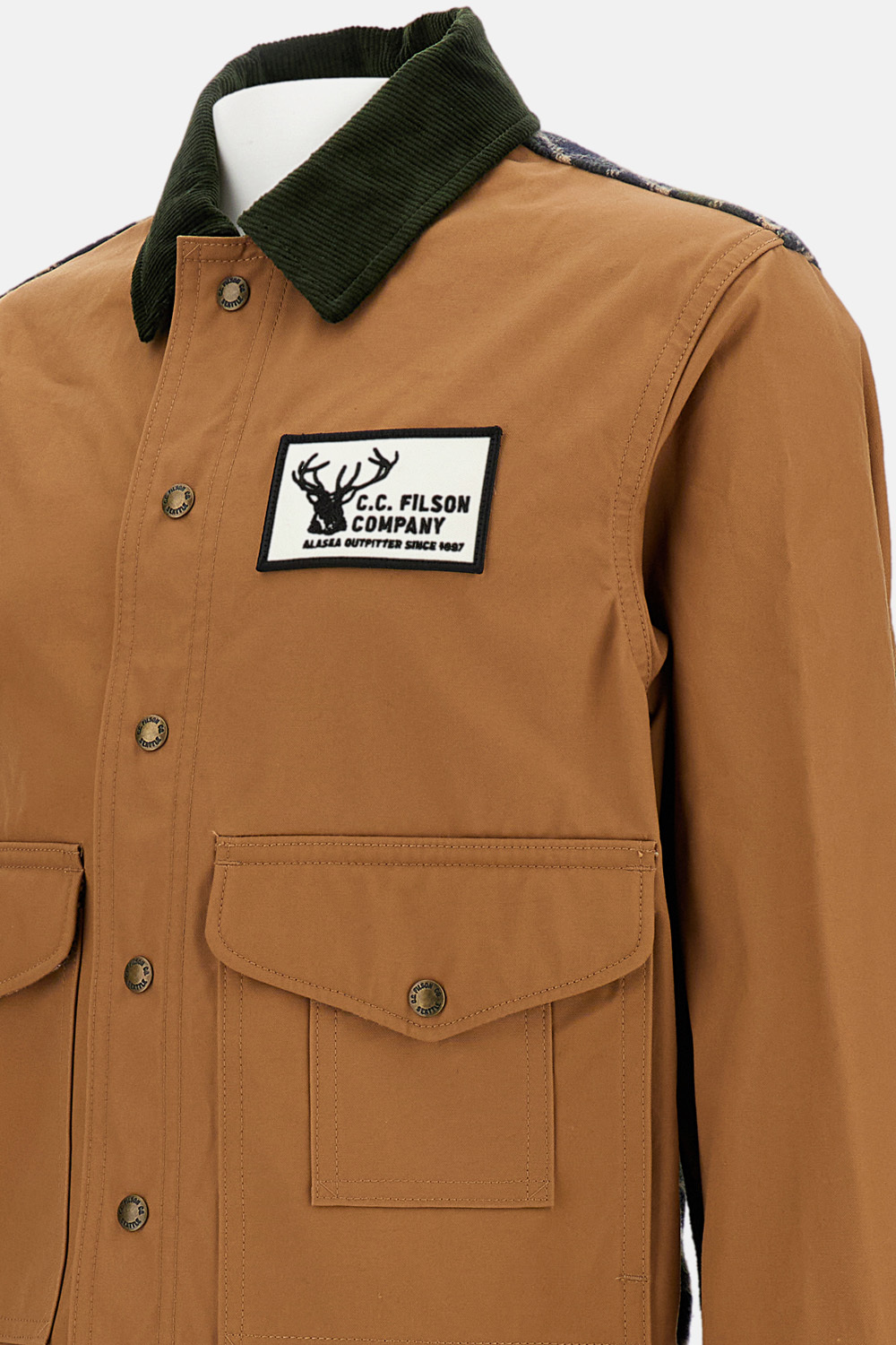 Junya Watanabe Cotton Oxford X Wool Nylon Check Filson Jacket In Brown