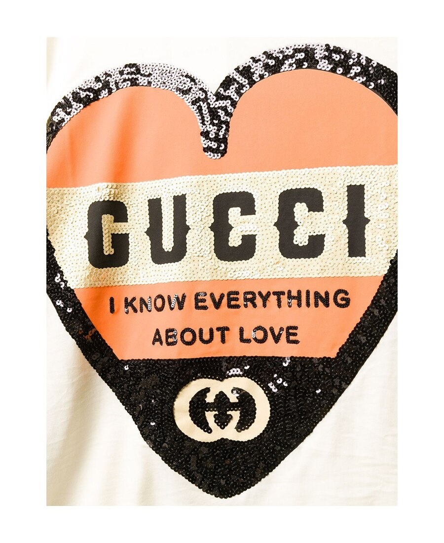 Gucci Printed Round Collar T-shirt In White