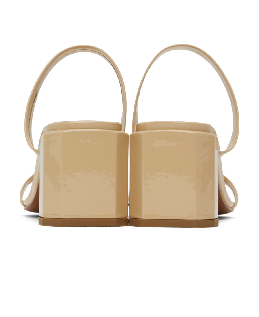 By Far Logo High-heeled Sandals In Nude