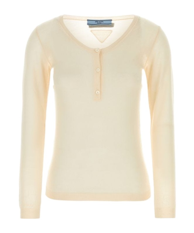 Prada Women's Skin Cashmere Blend Sweater In Neutral Color