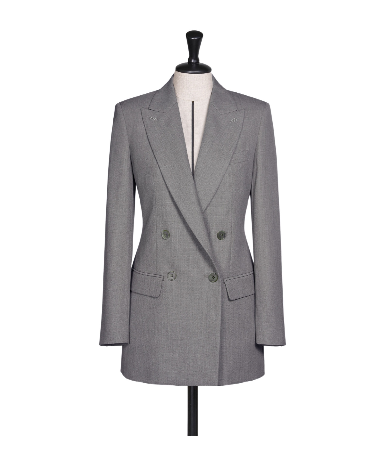 Max Mara Wool Grain Blazer In Gray