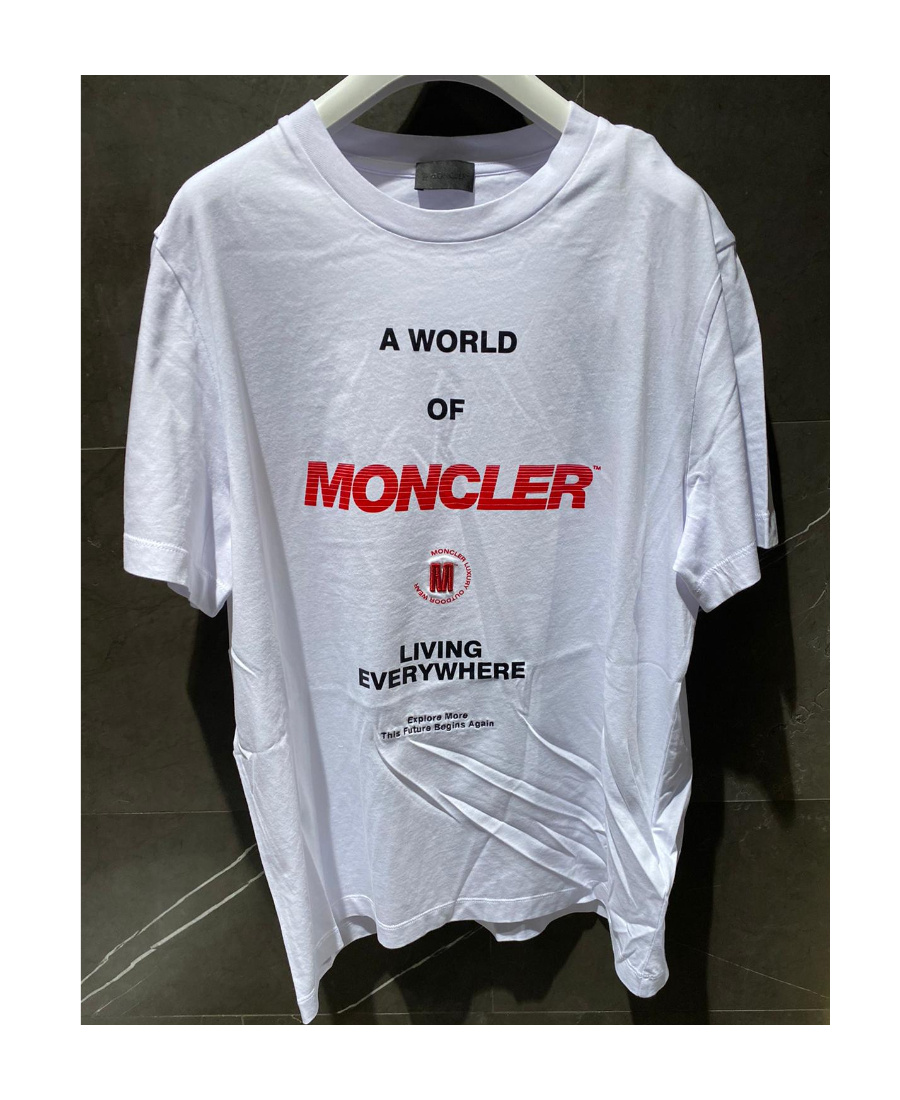 Moncler Logo Print T-shirt In White