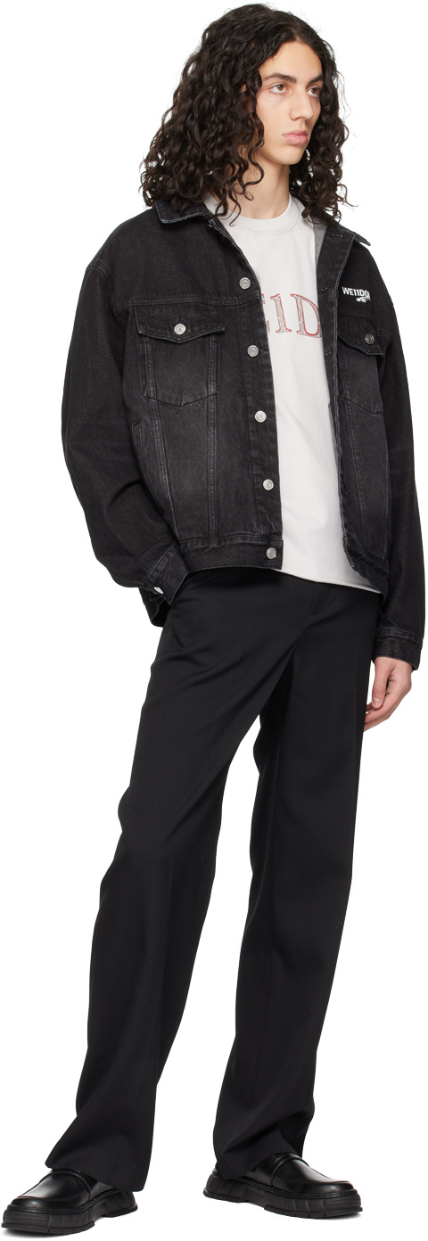 WE11 DONE LOGO-PRINT DENIM JACKET