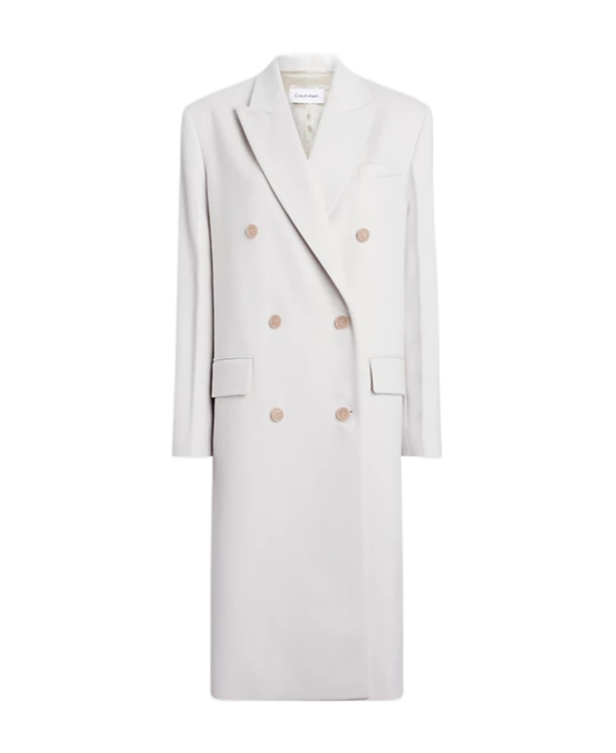 Shop Calvin Klein Double-breasted Coat In White
