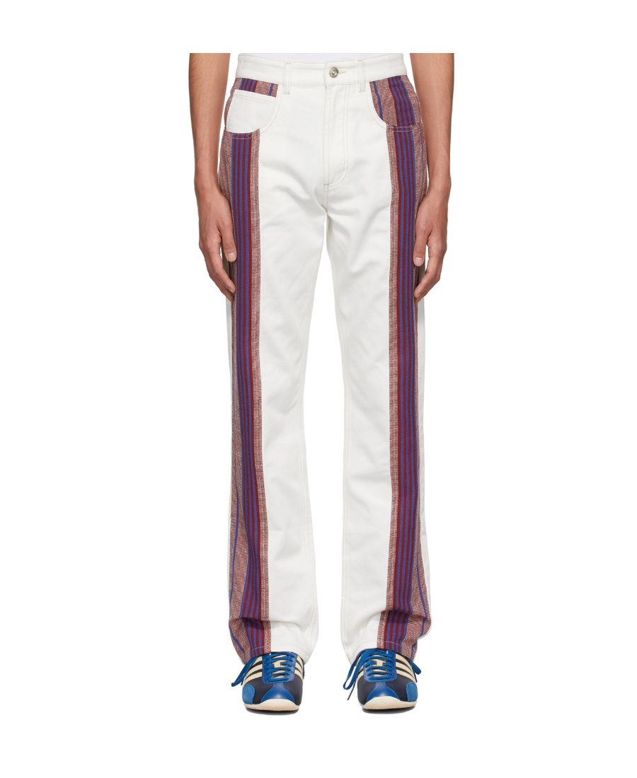 WALES BONNER STITCHED STRAIGHT JEANS