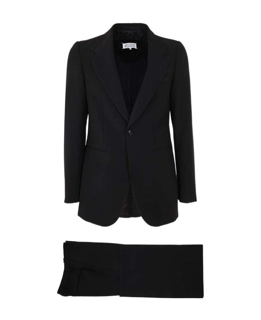 Maison Margiela Wide-leg Single-breasted Two-piece Suit In Black