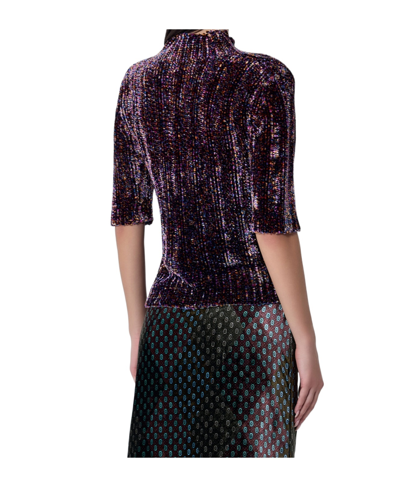Dries Van Noten Women Velour Rib Sweater In Purple