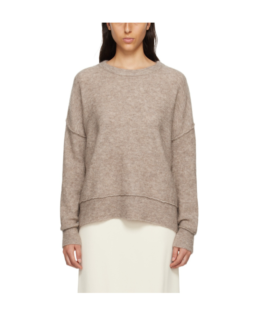 By Malene Birger Round Neck Long-sleeved Sweater In Nude