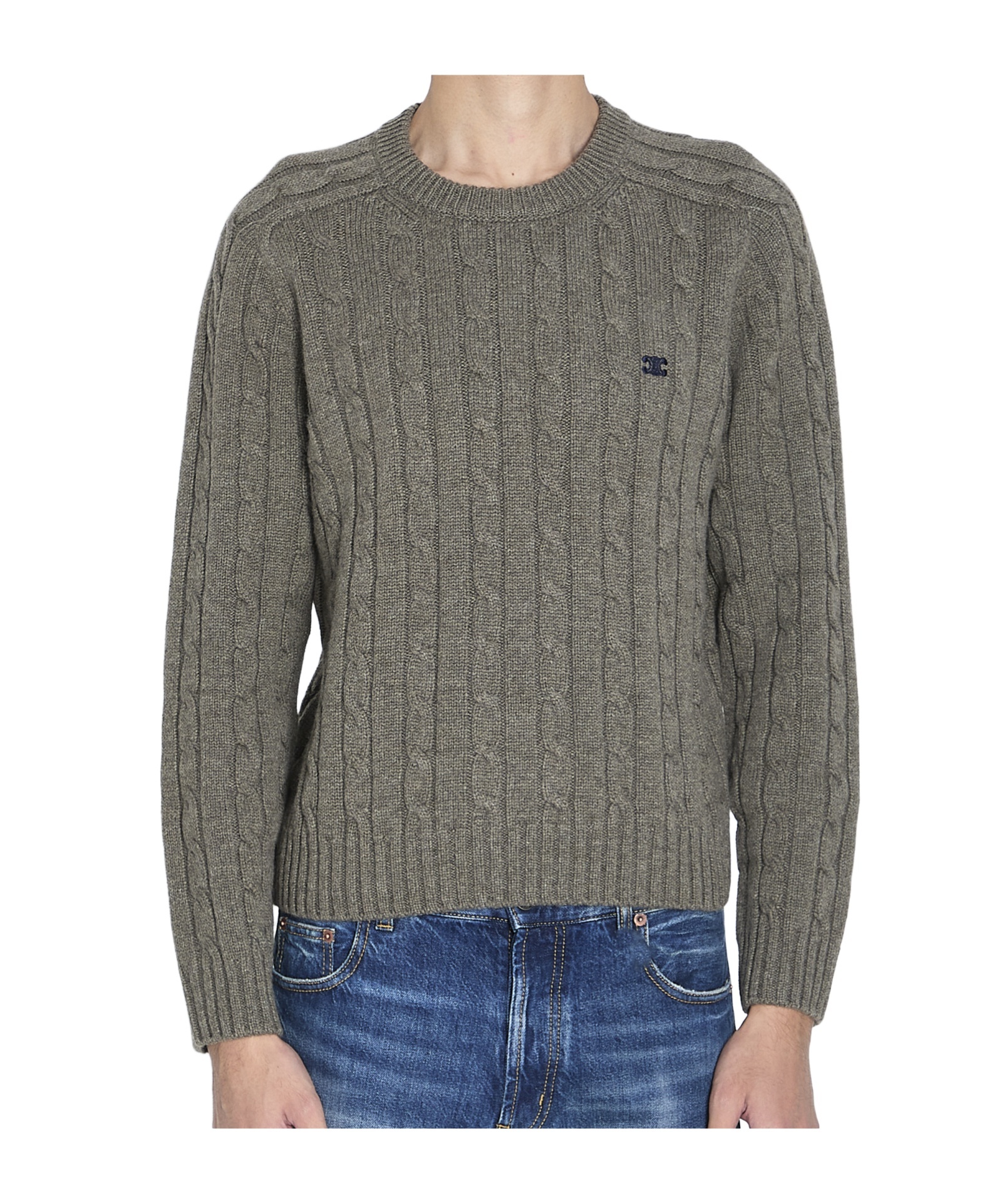 Celine Long-sleeved Sweater In Gray