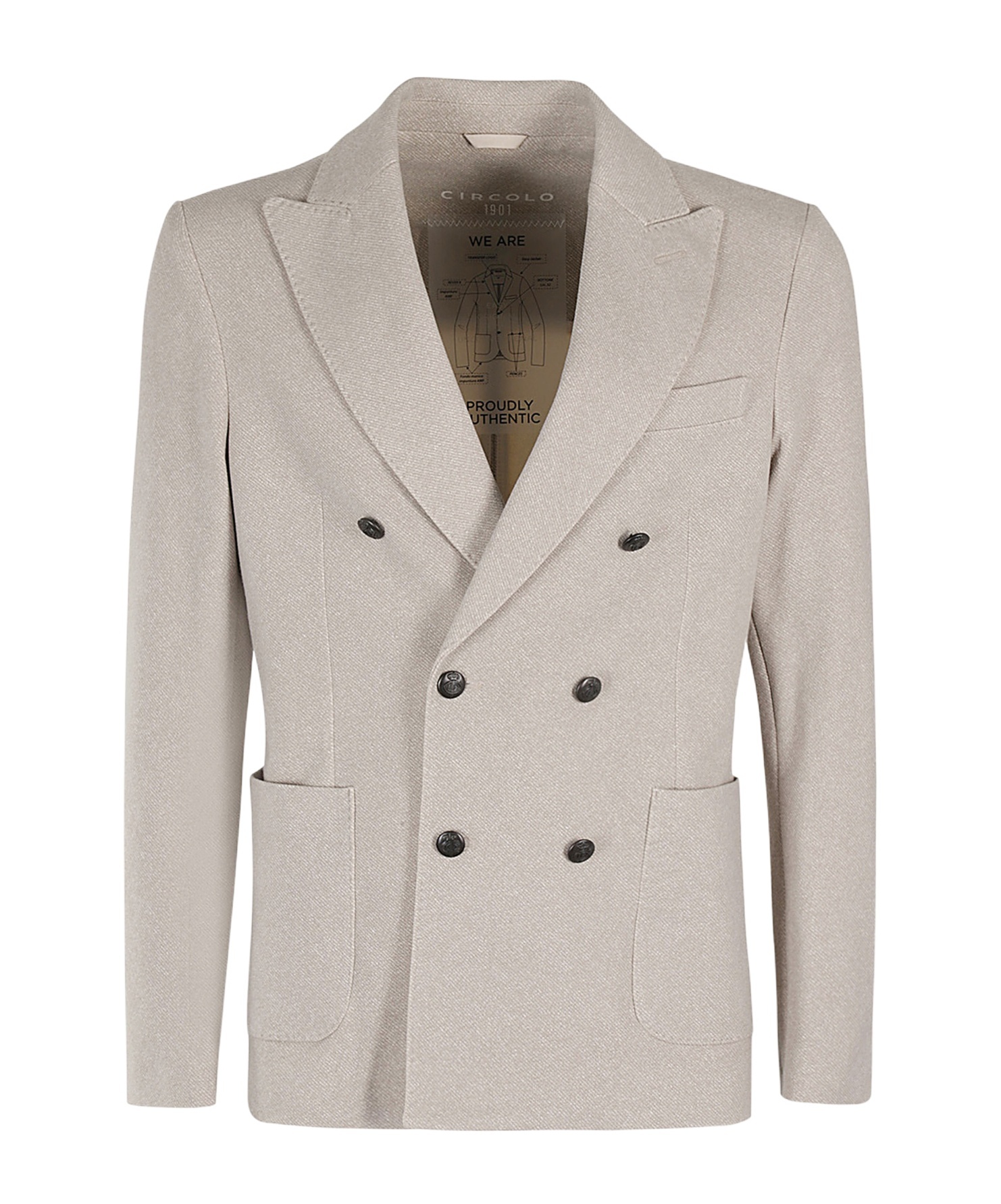 Circolo 1901 Double-breasted Plush Cotton Jacket In Nude