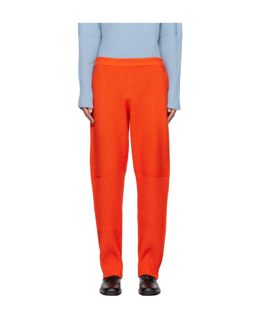 ISSEY MIYAKE RUSTIC TAPERED FINE-KNIT TROUSERS