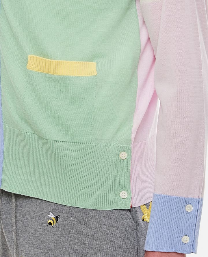THOM BROWNE MULTI-PANEL BUTTON-FASTENING CARDIGAN