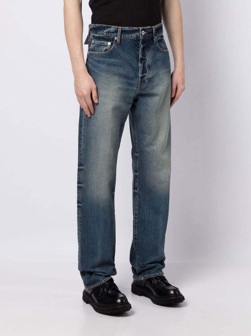 Kenzo Stonewashed Straight-leg Jeans In Blue