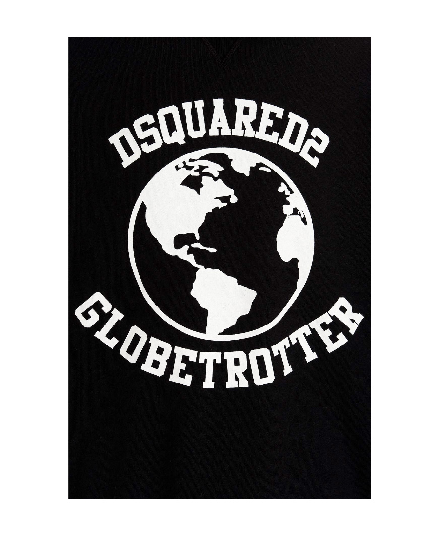 Dsquared2 Globetrotter Logo-print Hoodie In Black