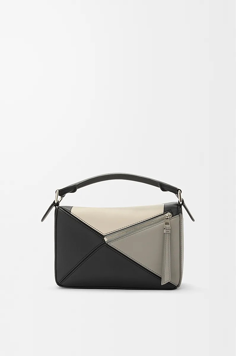 Loewe Small Napa Cowhide Puzzle Shoulder Bag In Black